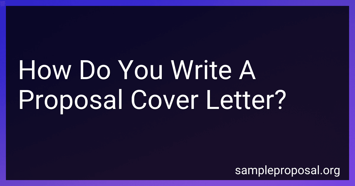 How Do You Write A Proposal Cover Letter? image