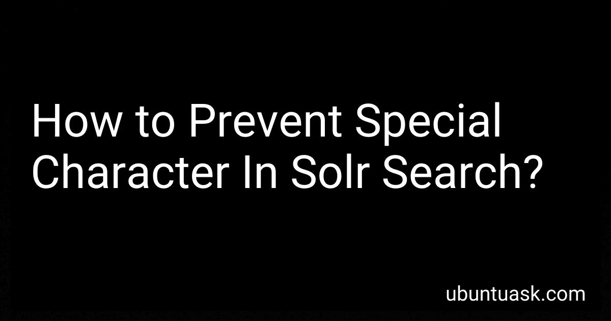 How to Prevent Special Character In Solr Search? image