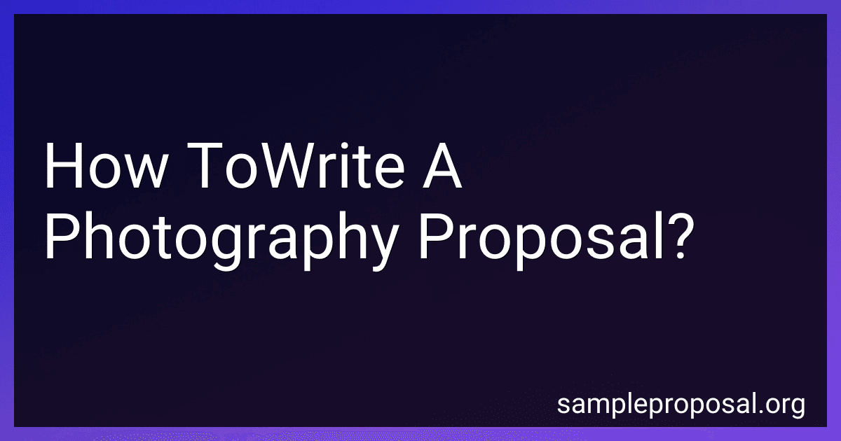 How ToWrite A Photography Proposal? image