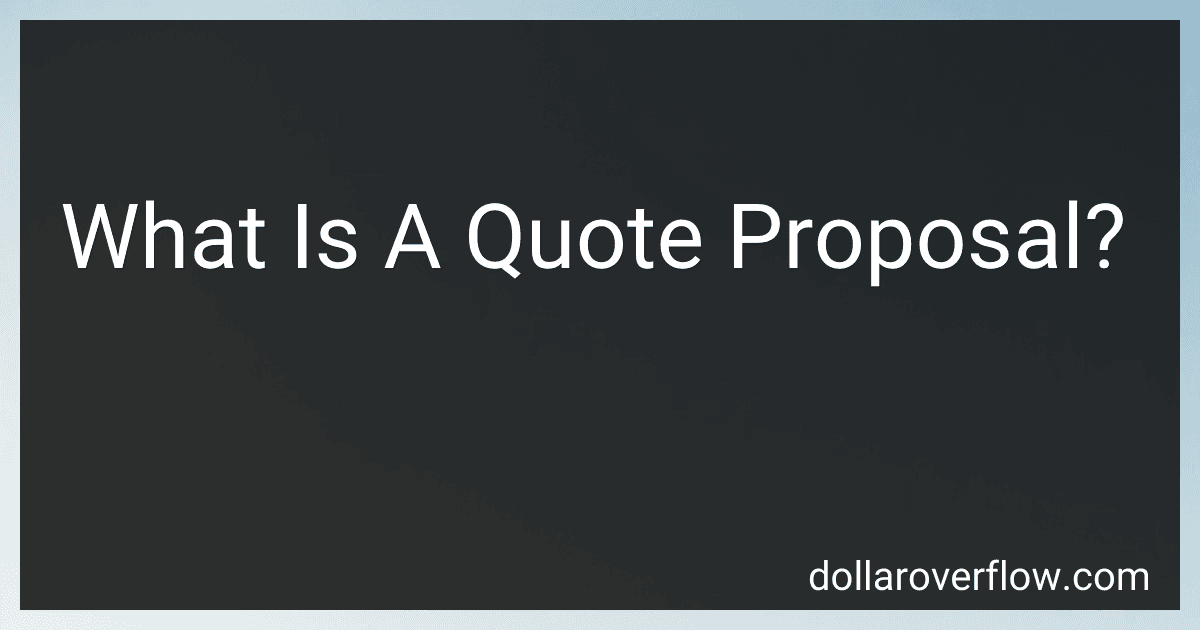What Is A Quote Proposal? image
