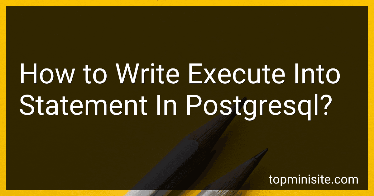 How to Write Execute Into Statement In Postgresql? image