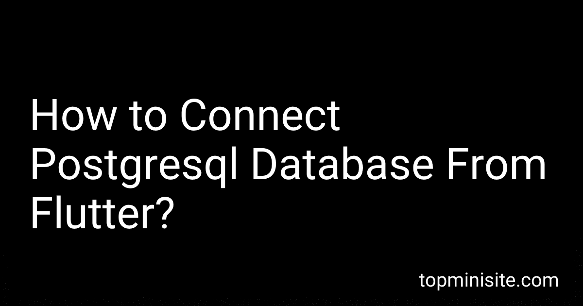How to Connect Postgresql Database From Flutter? image