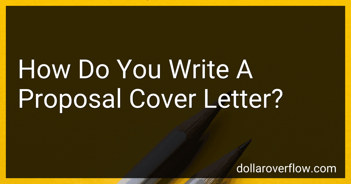 How Do You Write A Proposal Cover Letter? image