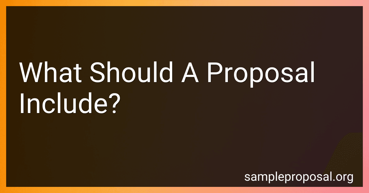 What Should A Proposal Include? image