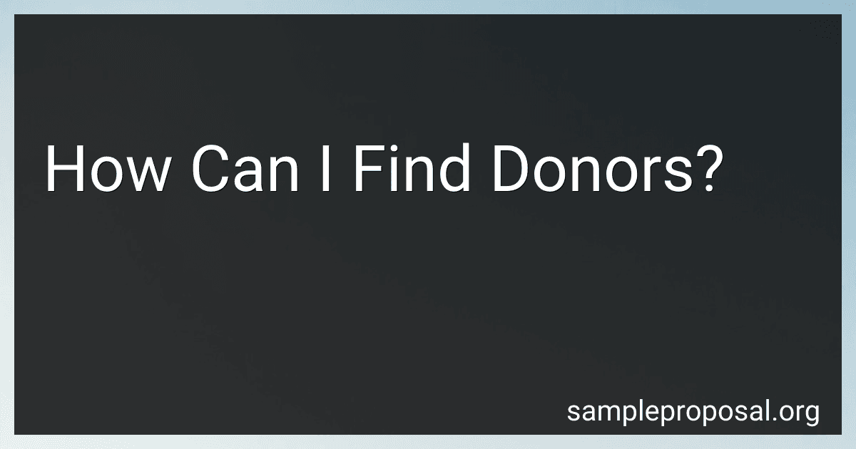 How Can I Find Donors? image