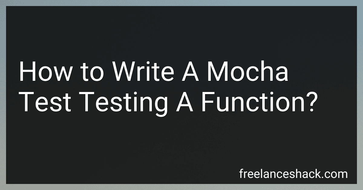 How to Write A Mocha Test Testing A Function? image