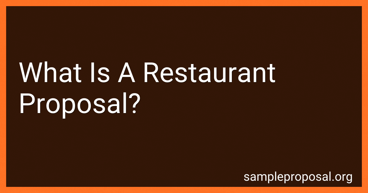 What Is A Restaurant Proposal? image