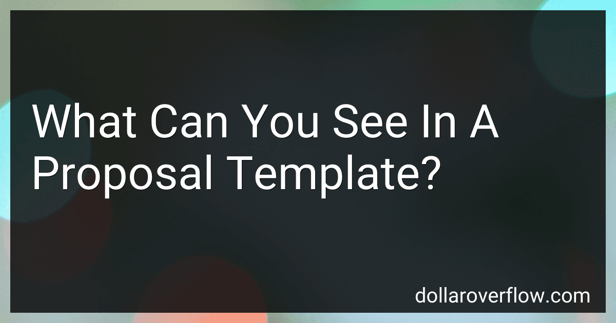 What Can You See In A Proposal Template? image