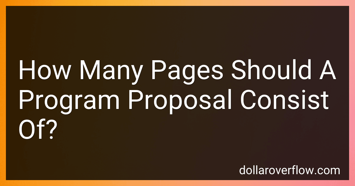 How Many Pages Should A Program Proposal Consist Of? image