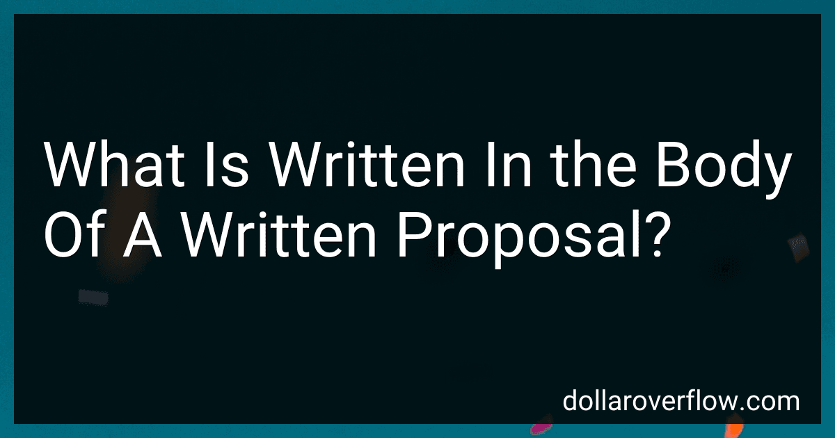 What Is Written In the Body Of A Written Proposal? image