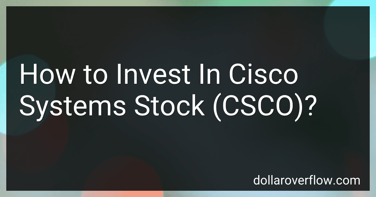 How to Invest In Cisco Systems Stock (CSCO)? image