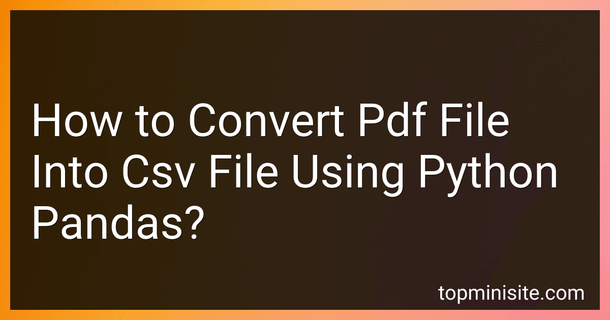 How to Convert Pdf File Into Csv File Using Python Pandas? image