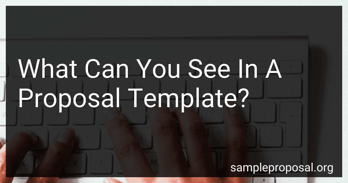 What Can You See In A Proposal Template? image