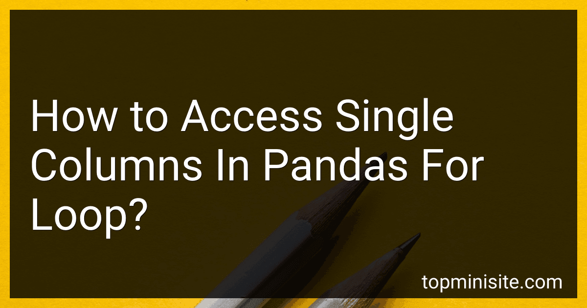 How to Access Single Columns In Pandas For Loop? preview