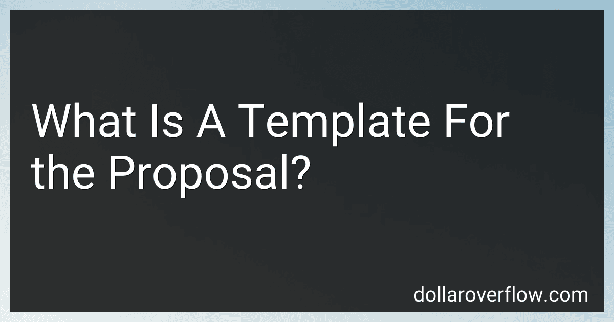 What Is A Template For the Proposal? image