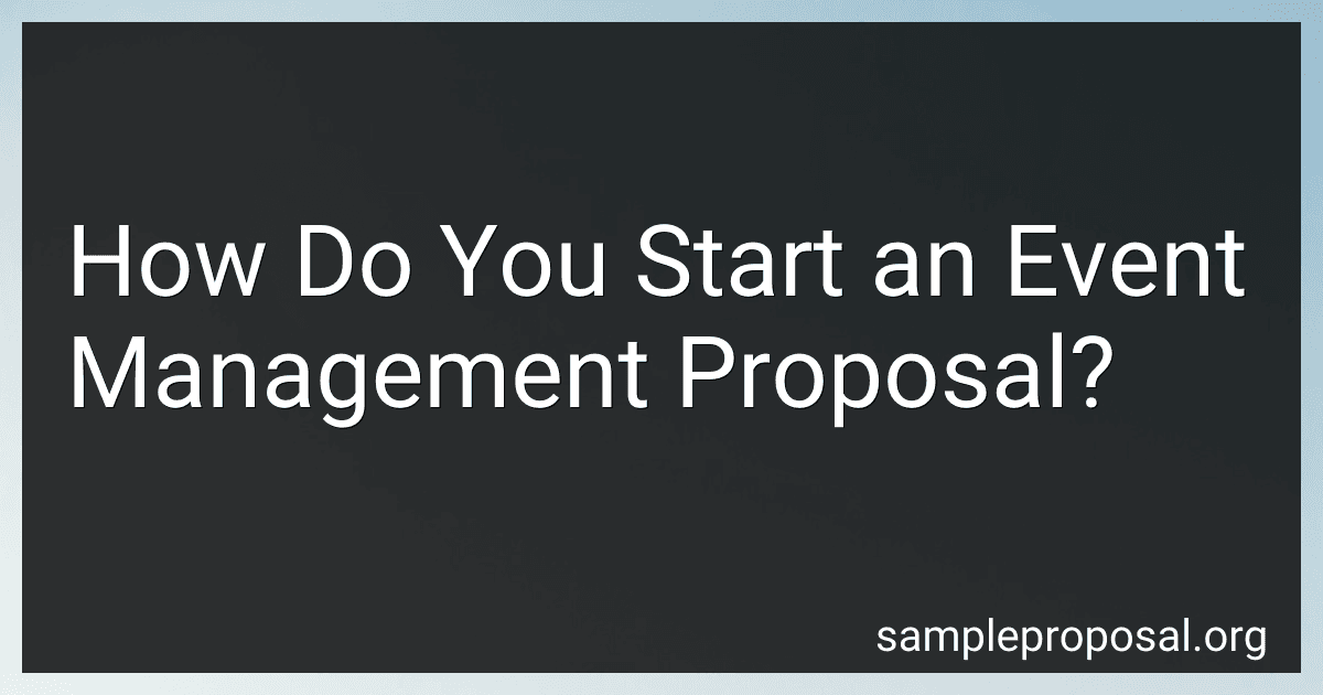 How Do You Start an Event Management Proposal? image