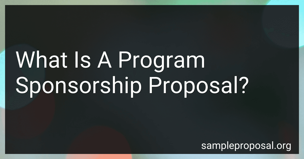 What Is A Program Sponsorship Proposal? image