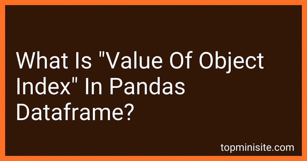 What Is "Value Of Object Index" In Pandas Dataframe? image