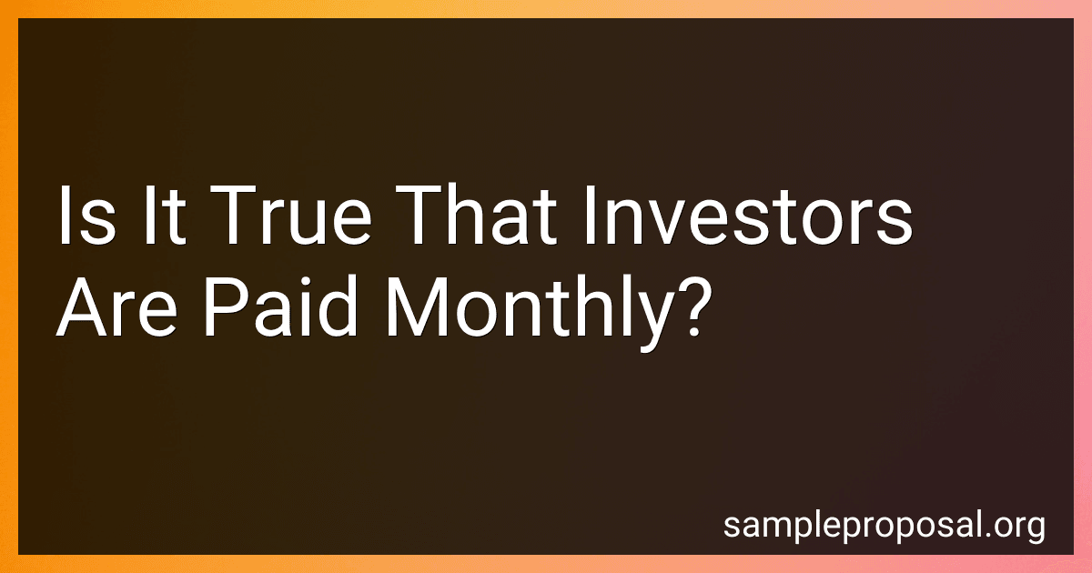 Is It True That Investors Are Paid Monthly? image