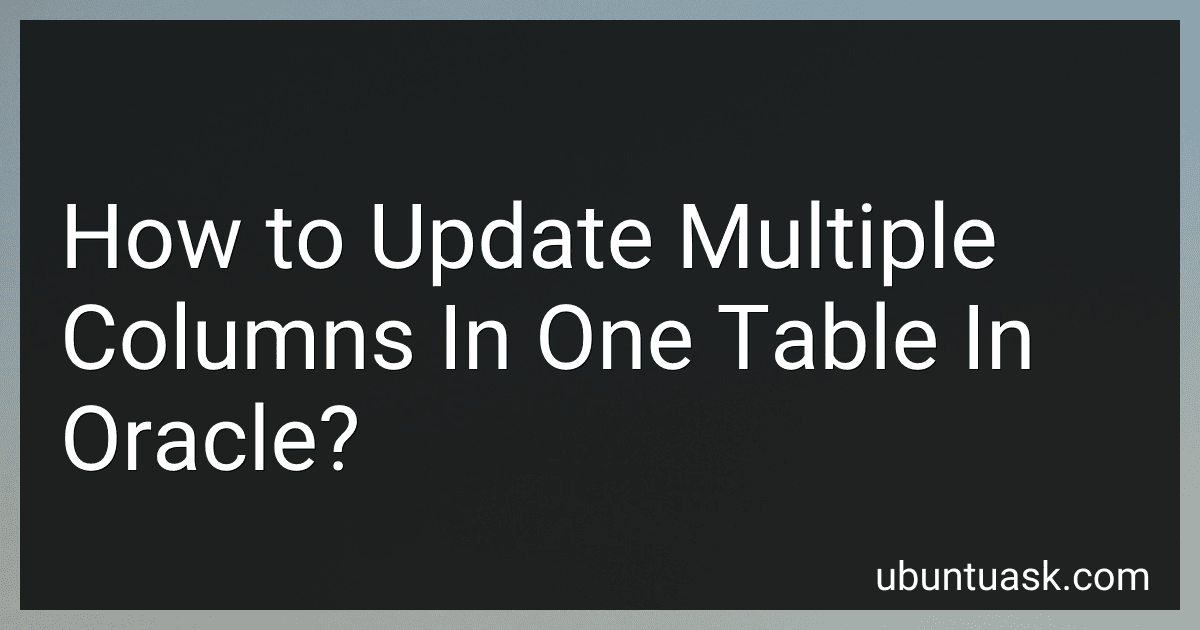 How to Update Multiple Columns In One Table In Oracle? image