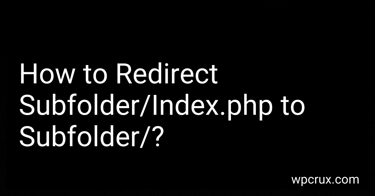 How to Redirect Subfolder/Index.php to Subfolder/? preview