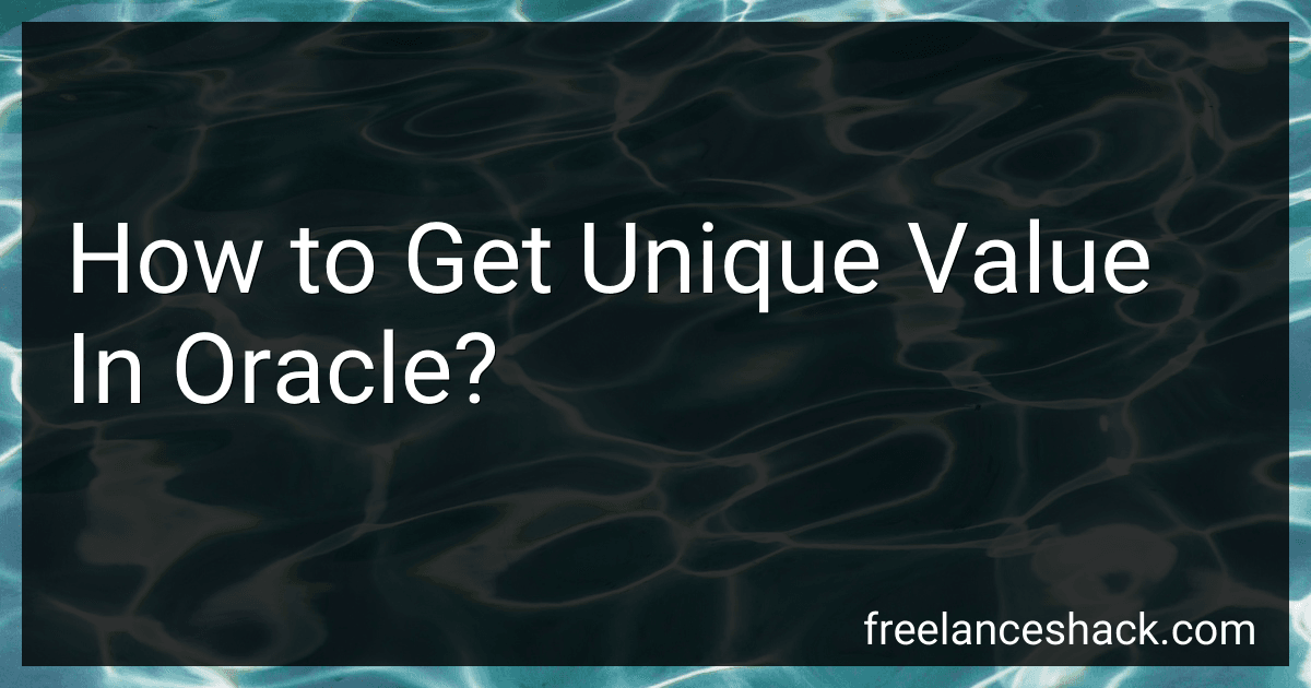 How to Get Unique Value In Oracle? image