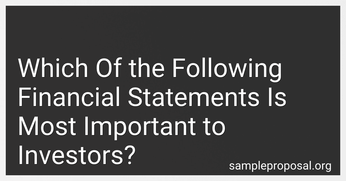 Which Of the Following Financial Statements Is Most Important to Investors? image