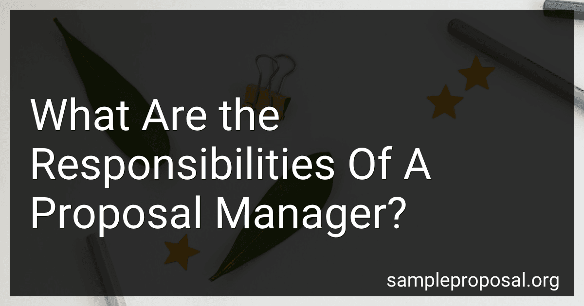 What Are the Responsibilities Of A Proposal Manager? image
