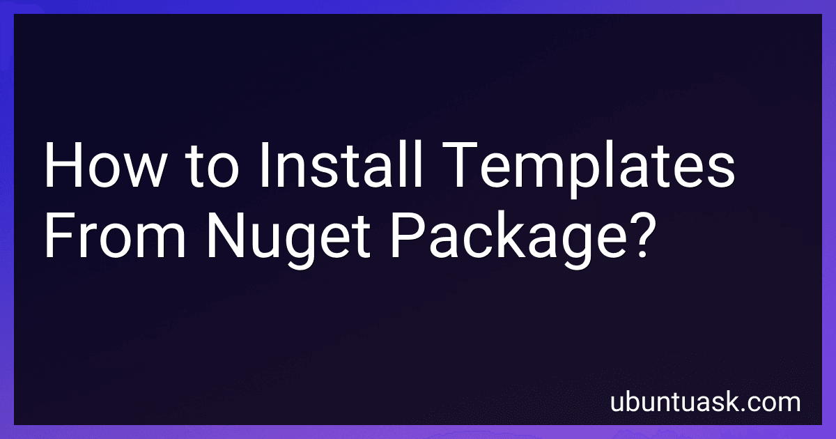How to Install Templates From Nuget Package? preview