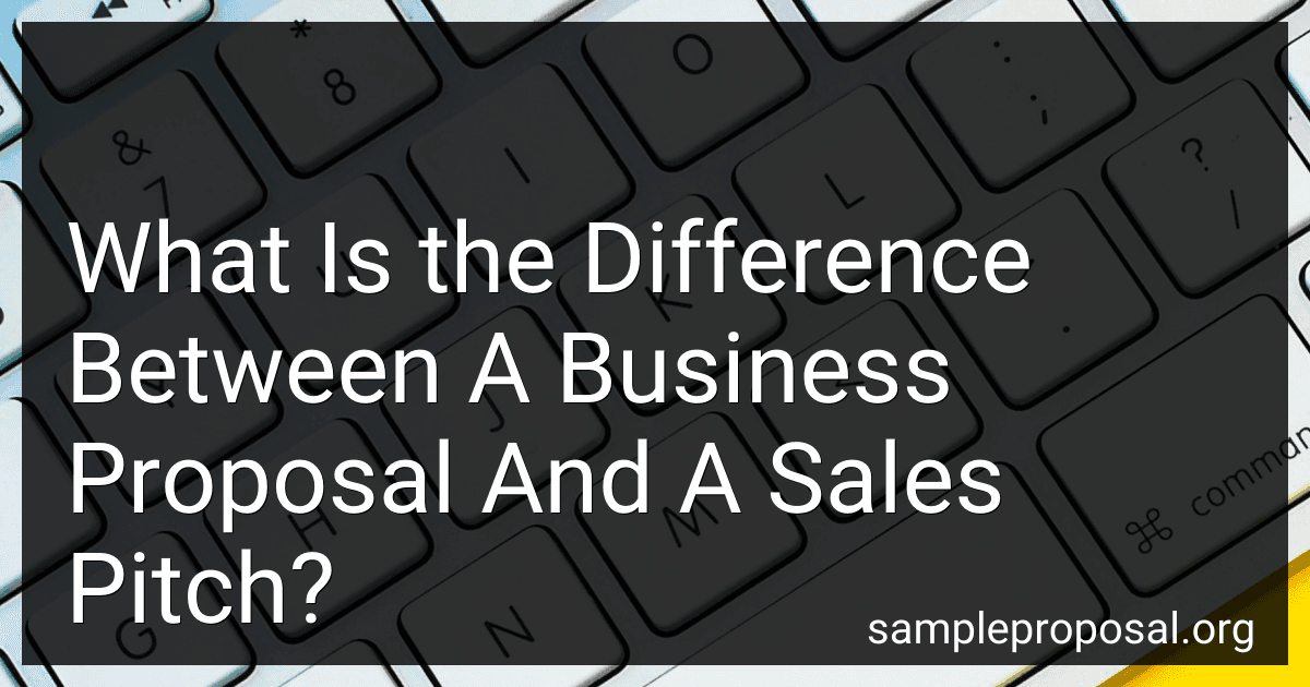 What Is the Difference Between A Business Proposal And A Sales Pitch? preview