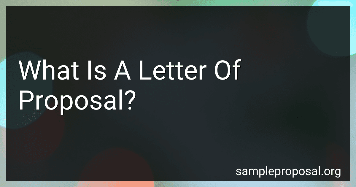 What Is A Letter Of Proposal? preview