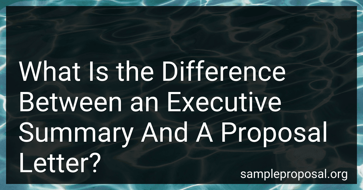 What Is the Difference Between an Executive Summary And A Proposal Letter? preview