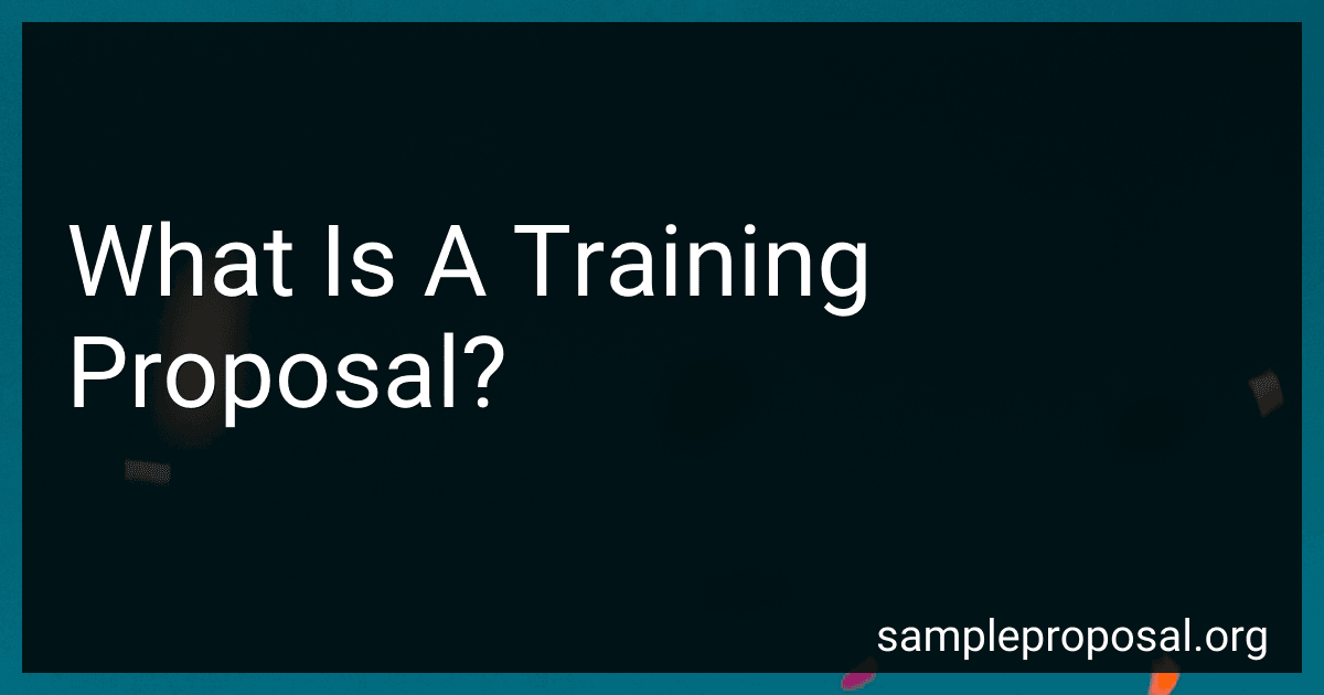 What Is A Training Proposal? preview