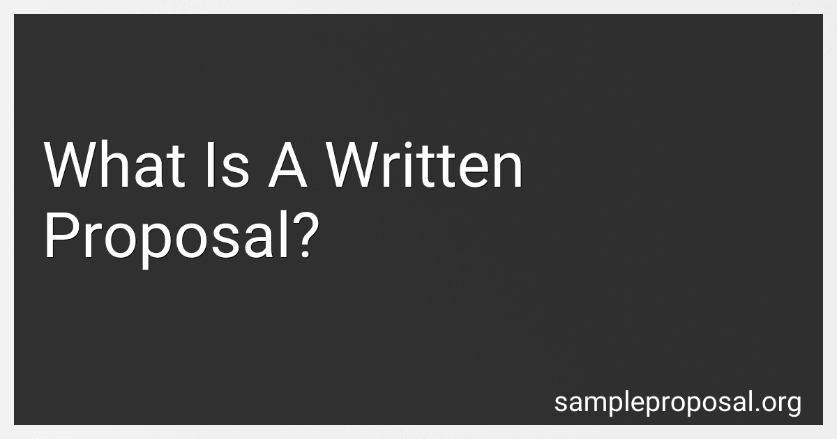 What Is A Written Proposal? preview