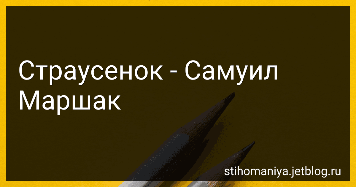 Страусенок - Самуил Маршак preview