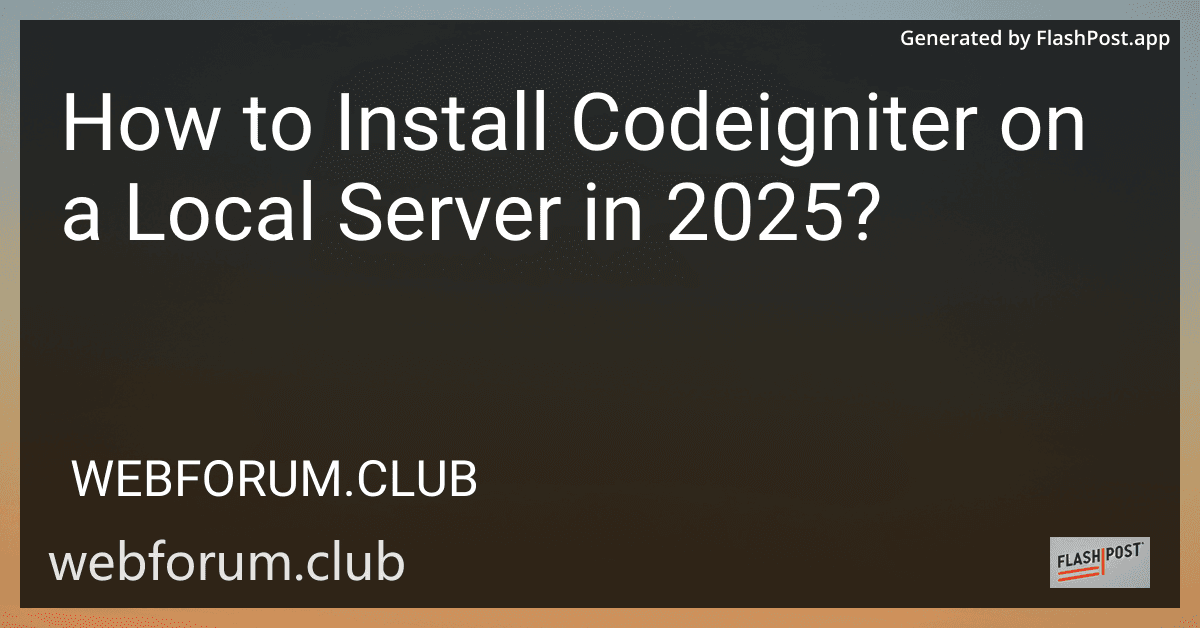 How to Install Codeigniter on a Local Server in 2025? preview