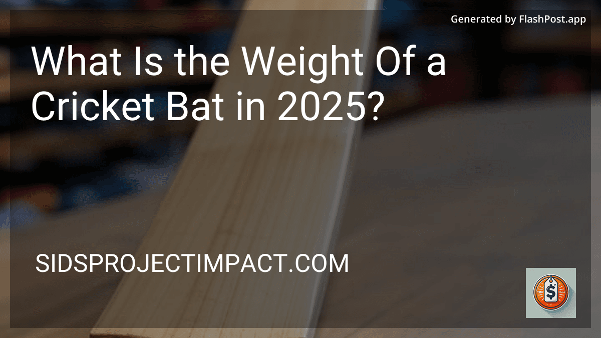 What Is the Weight Of a Cricket Bat in 2025? image