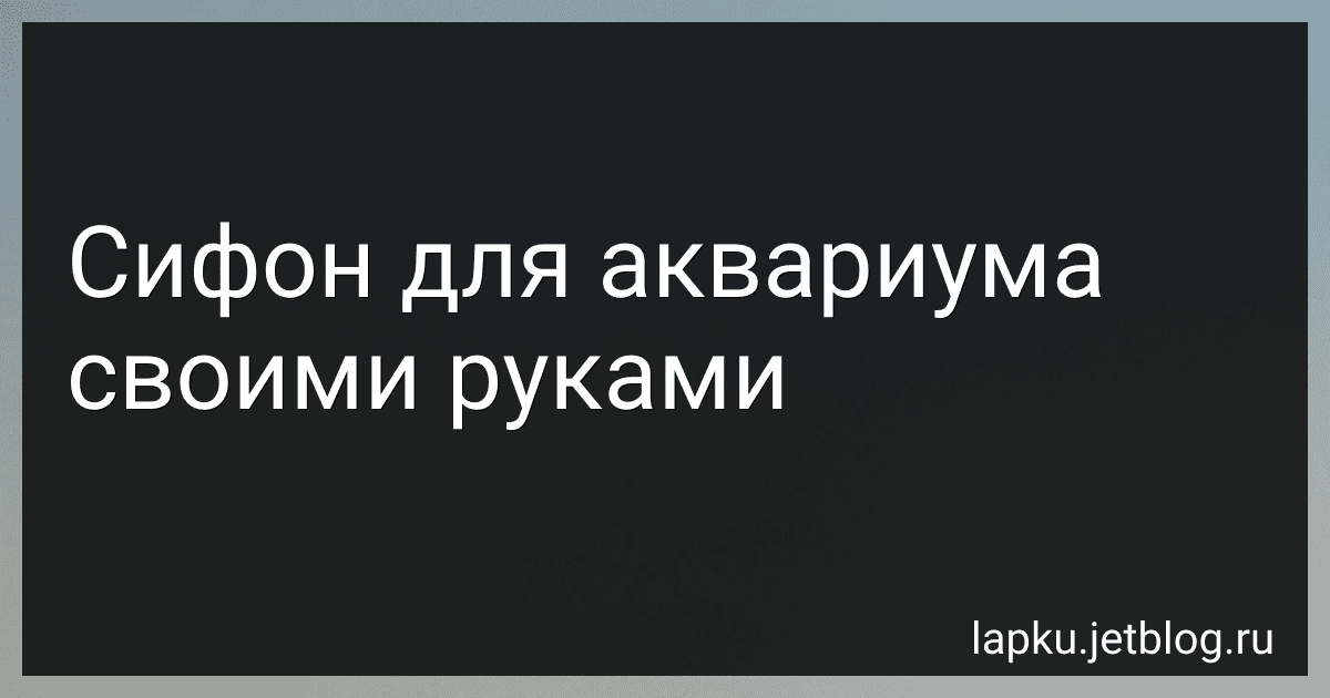 Сифон для аквариума своими руками image
