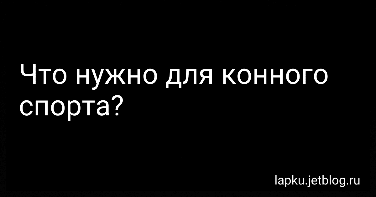 Что нужно для конного спорта? image