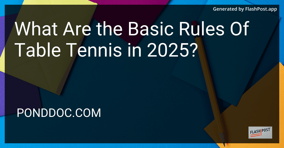 What Are the Basic Rules Of Table Tennis in 2025? preview