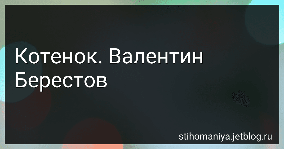 Котенок. Валентин Берестов preview