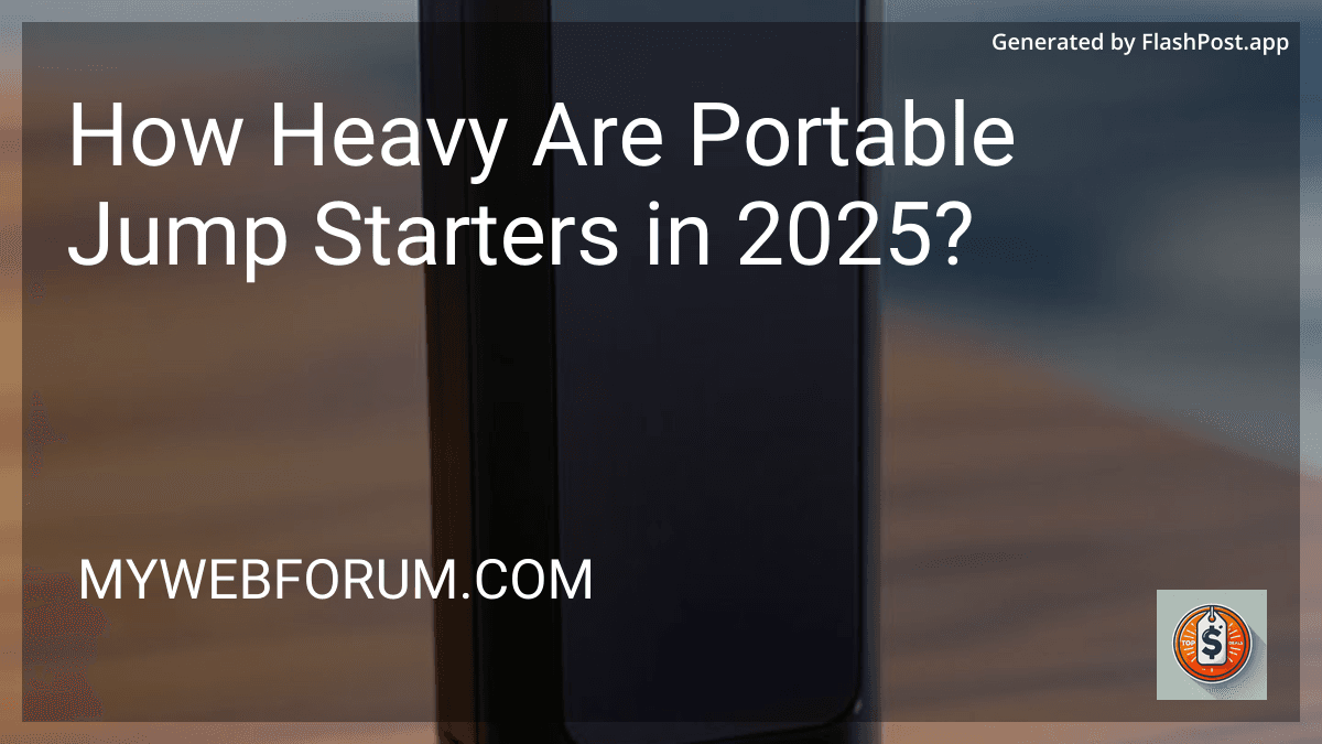 How Heavy Are Portable Jump Starters in 2025? image