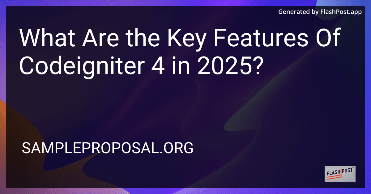 What Are the Key Features Of Codeigniter 4 in 2025? preview