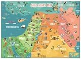 Bible Story Map Poster (Laminated) – 18" x 24" Educational & Kid-Friendly Christian Learning Tool for Classrooms, Homeschool, and Sunday School Embark on a Journey Through Biblical History