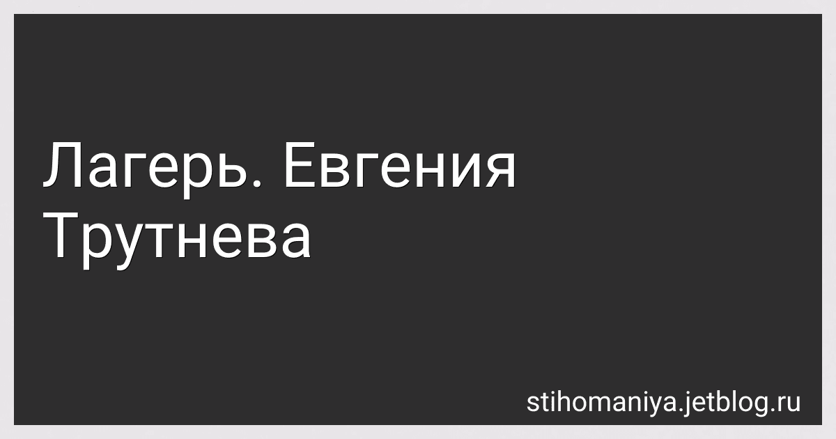 Лагерь. Евгения Трутнева preview