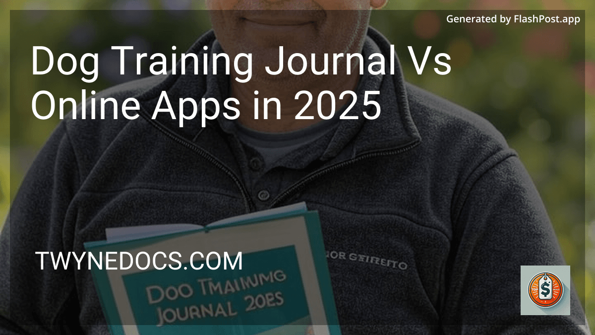 Dog Training Journal Vs Online Apps in 2025 image