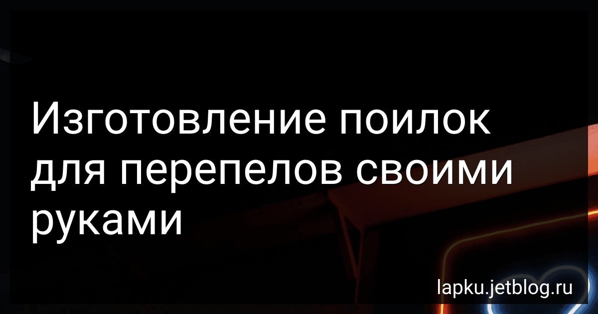 Изготовление поилок для перепелов своими руками image