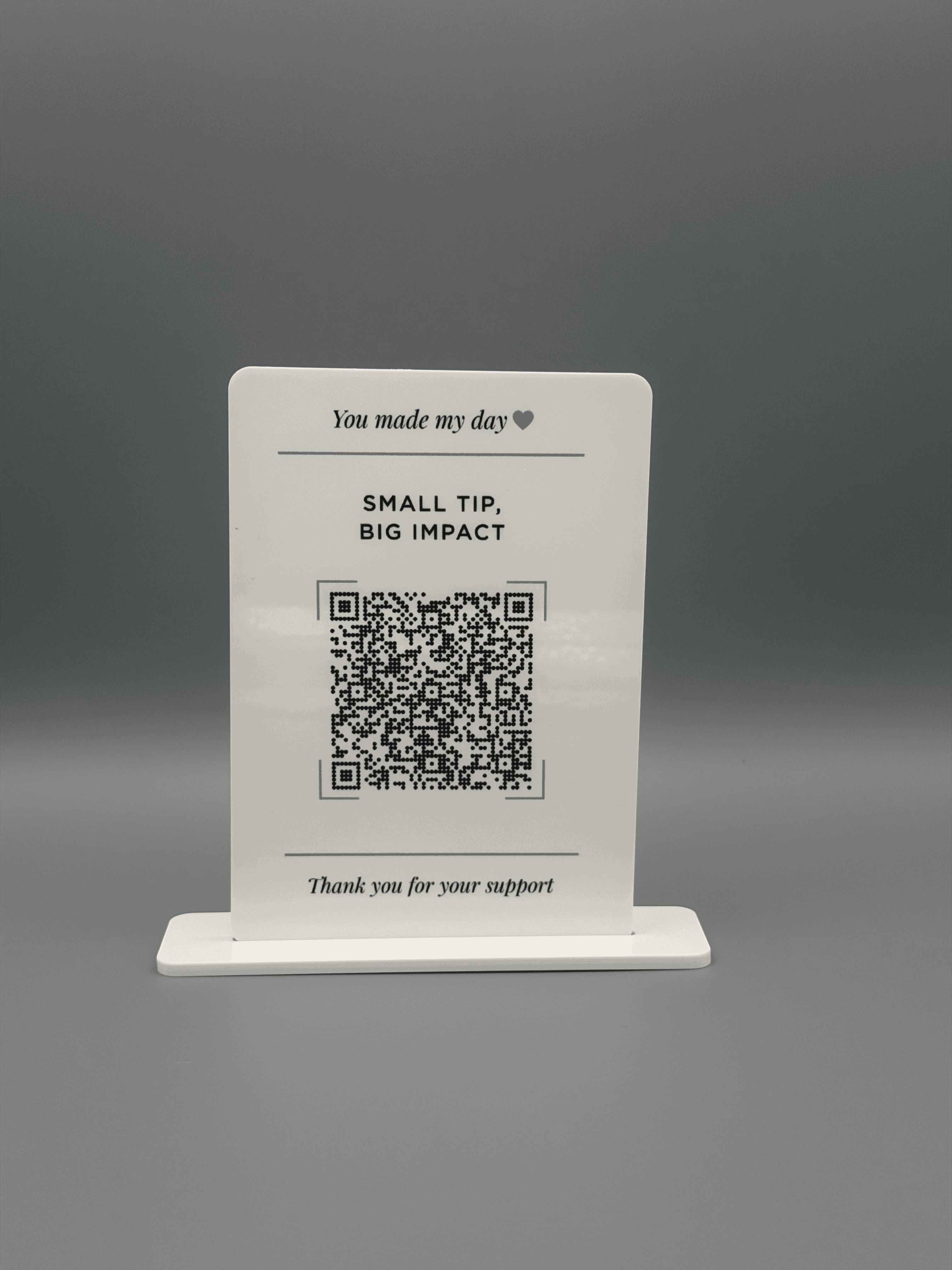 Custom QR Code Acrylic Tip Sign with Stand