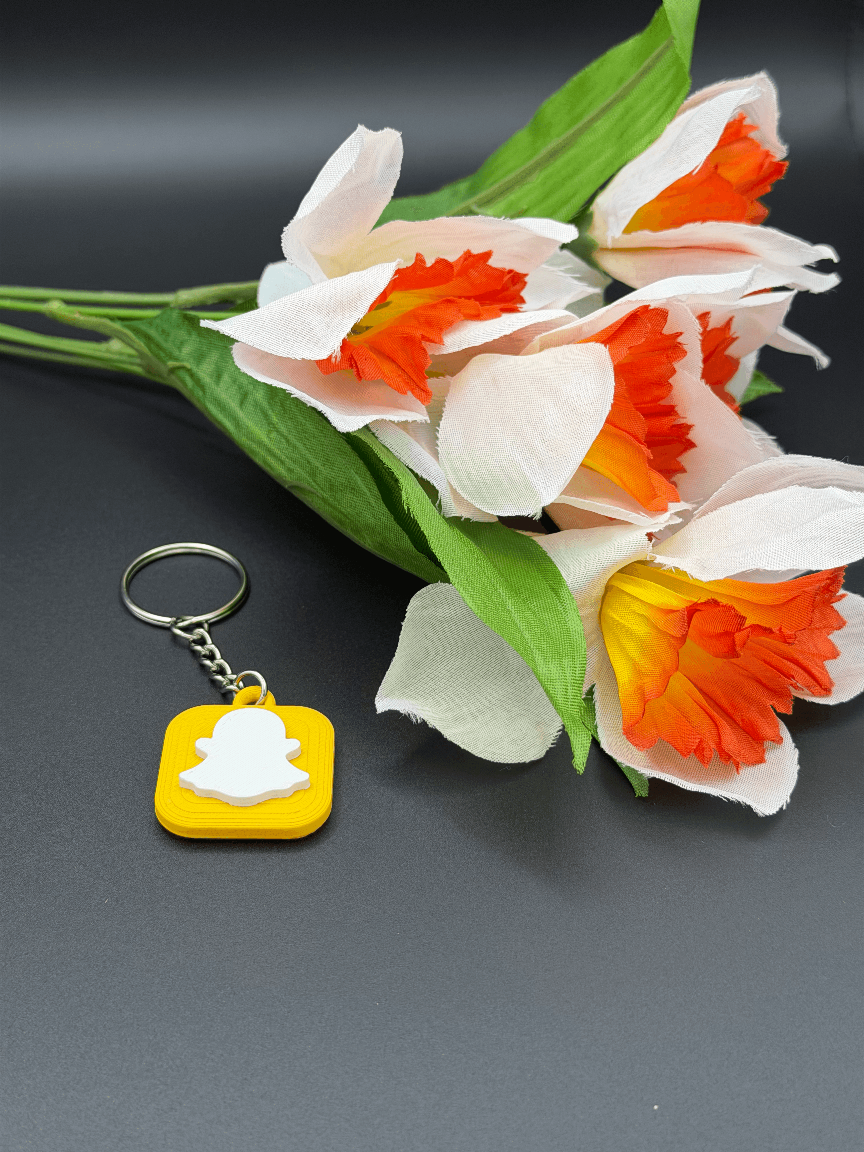 Snapchat NFC Keychain 3D Printed Ghost Key Ring
