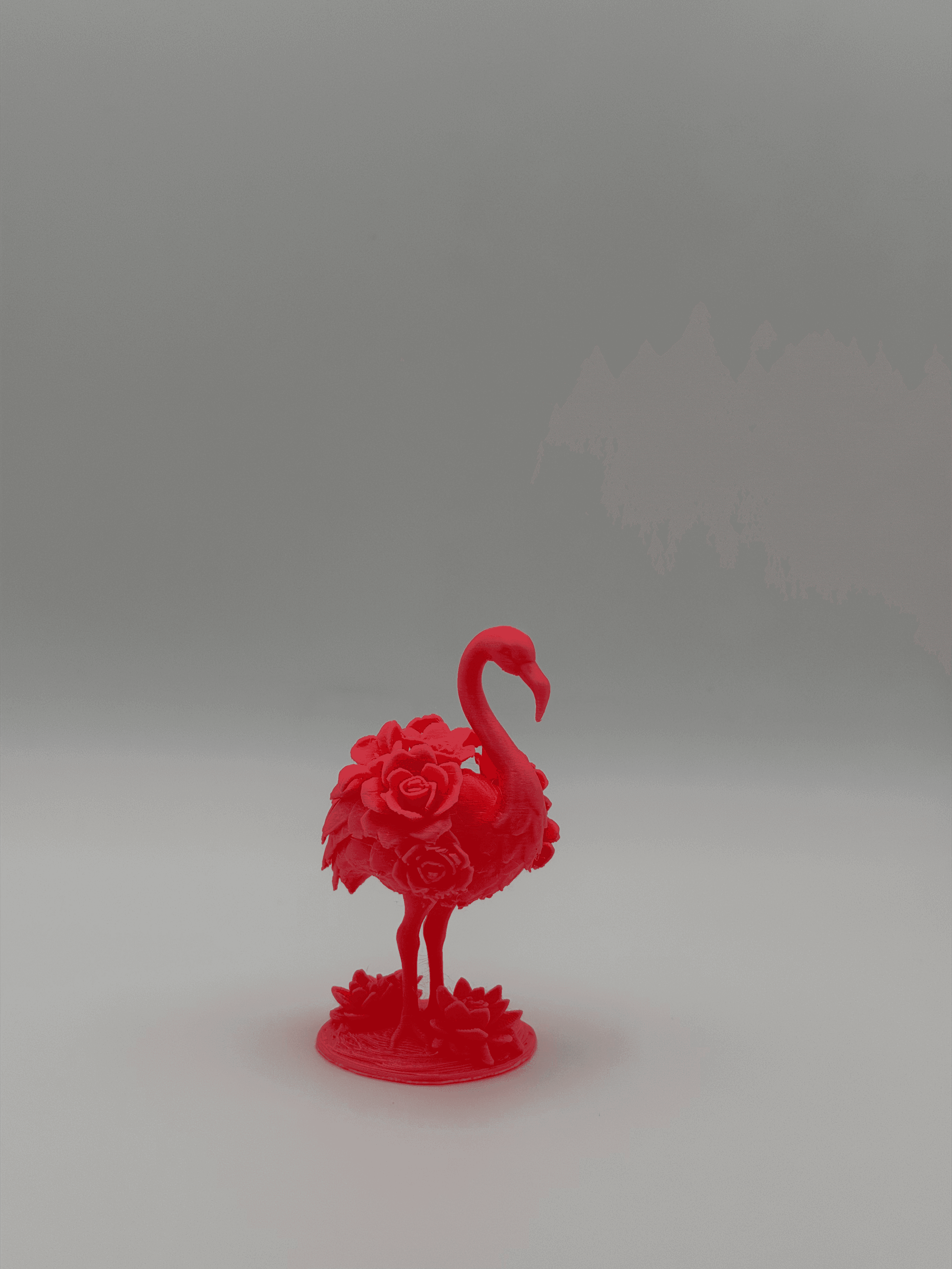 Floral Flamingo Decor Figure 3D Printed Sculpture